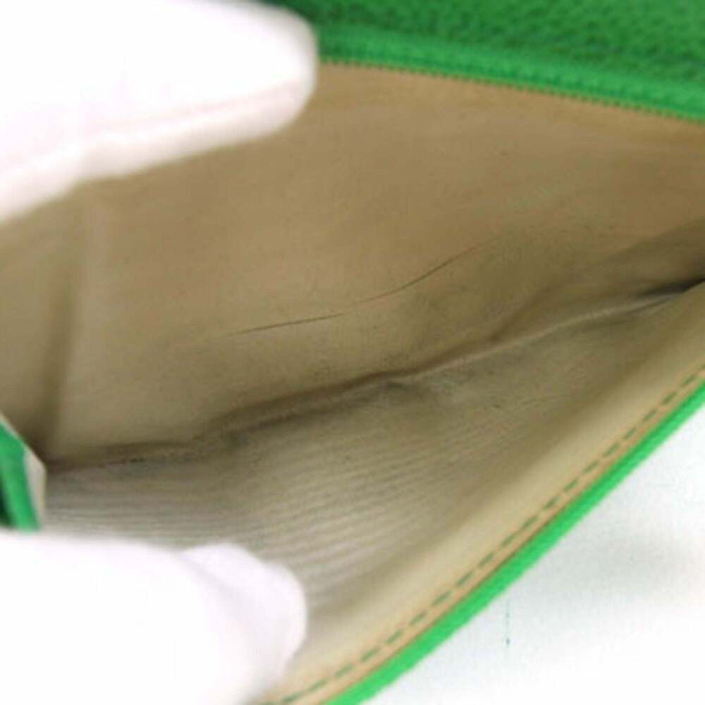 CHANEL Authentic Green Caviar Leather Logo Wallet - Picture 9 of 10